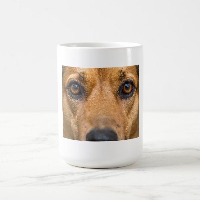 Taza De Café Perro Curioso Mirando (Centro)