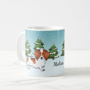 Taza De Café Perro Dachshund de Pelo Largo Patas Rojas - Bosque