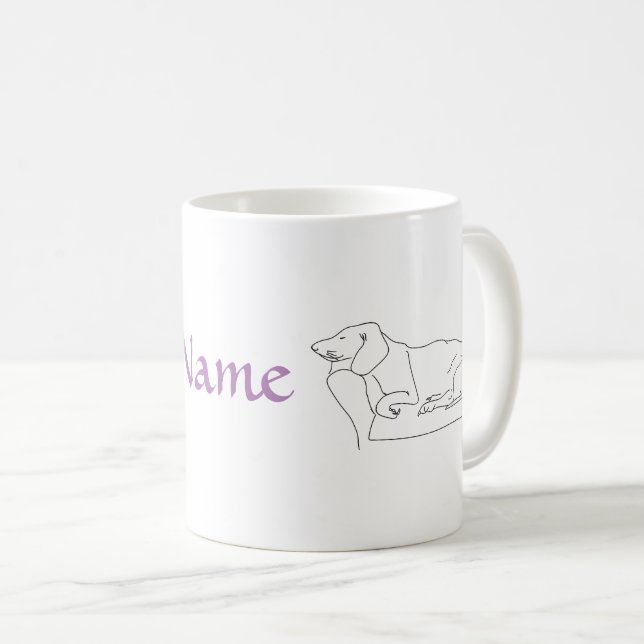 Taza De Café Perro Dachshund durmiente (Anverso derecho)