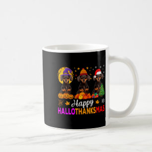 Taza De Café Perro Dachshund Halloween Navidad Hallothanksmas F