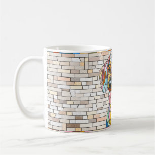Taza De Café Perro Dachshund - mosaico doxie-colorido