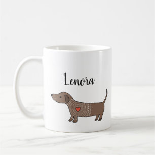 Taza De Café Perro Dachshund Sausage Perro Wiener Nombre person