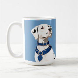 Taza De Café Perro dálmata con collar azul