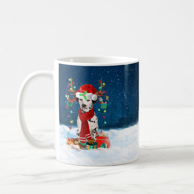 Taza De Café Perro dálmata con regalos de Navidades (Izquierda)