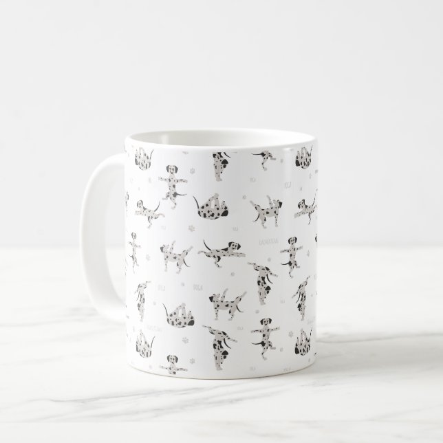 Taza De Café Perro dálmata haciendo yoga (Anverso izquierdo)
