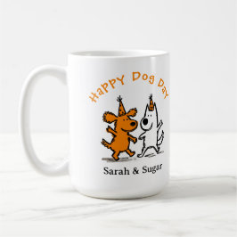 Taza De Café Perro Day Mug - Cute Paw Print Coffee Cup para Dog