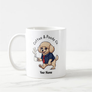 Taza De Café Perro de aguas miniatura divertido traje de negoci