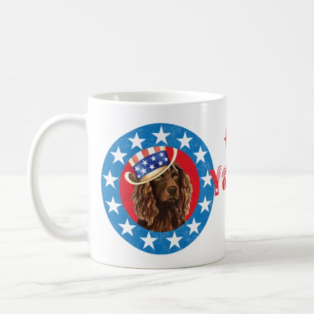 Taza De Café Perro de aguas patriótico de Boykin (Izquierda)