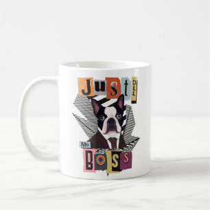 Taza De Café Perro de Boston Terrier - Sólo llámame Jefe