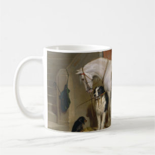 Taza De Café Perro de caballo Favoritos pintando arte Paisaje d