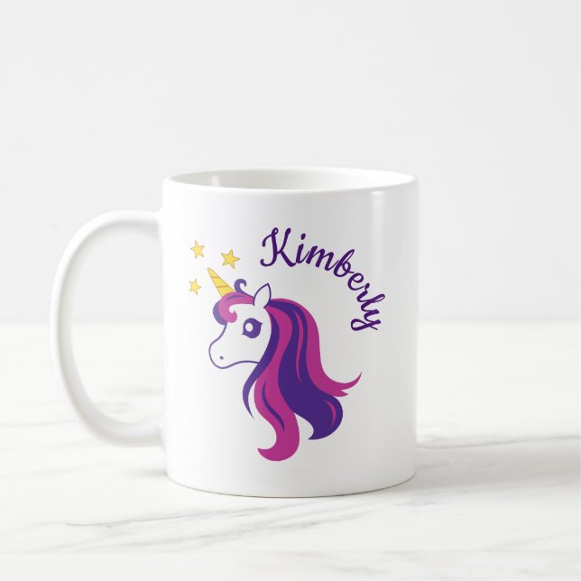 Taza De Café Perro de caballo lindo unicornio personalizado par (Izquierda)