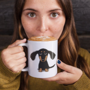 Taza De Café Perro de cachorro de Dachshund, de larga tradición