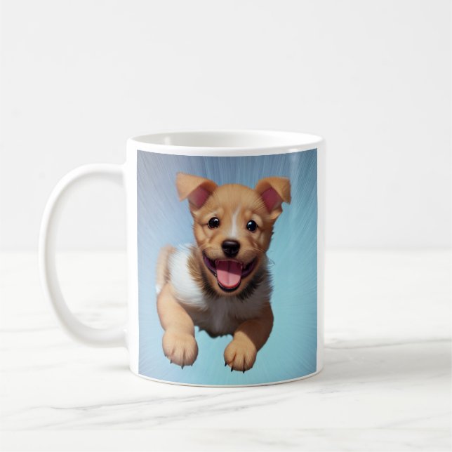 Taza De Café Perro de cachorro personalizado (Izquierda)