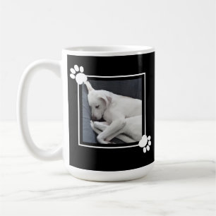 Taza De Café Perro de cachorro simple 1 nombre de foto y mensaj