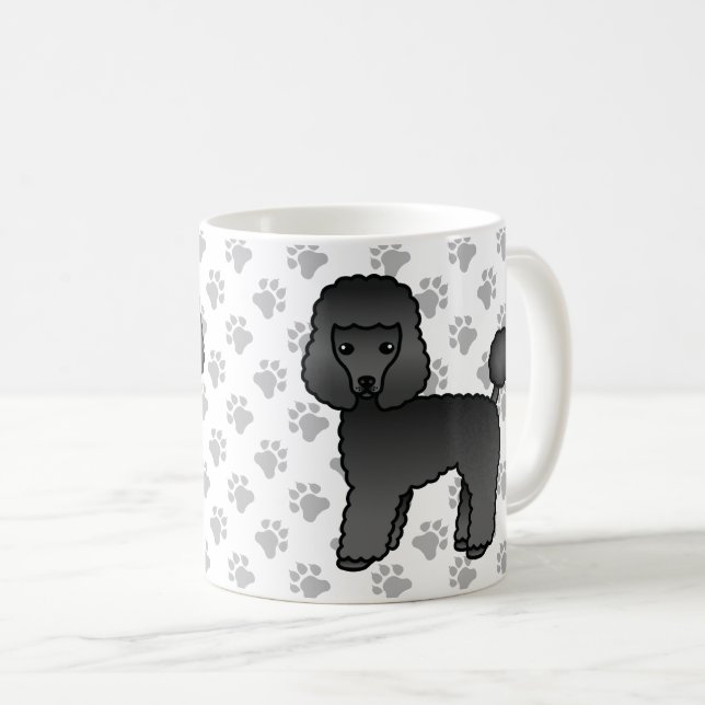 Taza De Café Perro de caricatura de juguete negro (Anverso derecho)