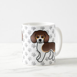 Taza De Café Perro de dibujos animados Beagle tricolor de choco