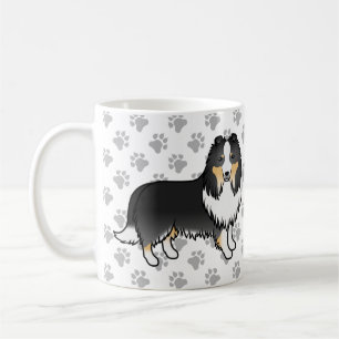 Taza De Café Perro de dibujos animados de oveja Shetland tricol