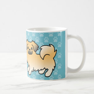 Taza De Café Perro de dibujos animados Fawn Sable Tibetan Spani