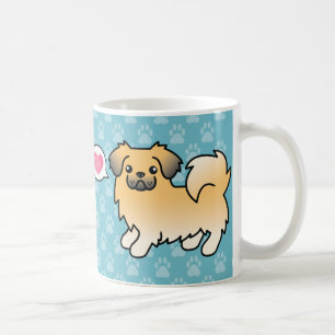 Taza De Café Perro de dibujos animados Fawn Sable Tibetan Spani