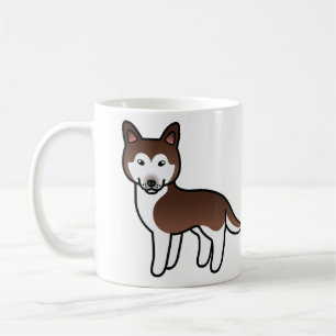 Taza De Café Perro de dibujos animados Husky Siberiano de Cobre