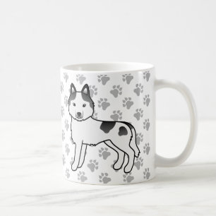 Taza De Café Perro de dibujos animados Husky Siberiano Piebald