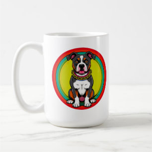 Taza De Café Perro de dibujos animados lindo con collar