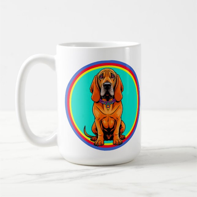Taza De Café Perro de dibujos animados lindo con collar (Izquierda)