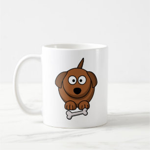 Taza De Café Perro de dibujos animados lindo con hueso