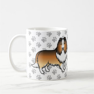 Taza De Café Perro de dibujos animados Sable Shetland Sheepdog 
