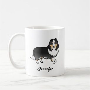 Taza De Café Perro de dibujos animados Shetland Sheepdog tricol