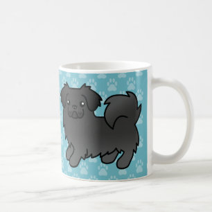 Taza De Café Perro de dibujos animados spaniel tibetano negro