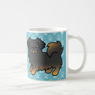 Taza De Café Perro De Dibujos Animados Tibetano Spaniel Negro Y