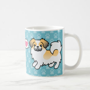 Taza De Café Perro de dibujos animados tibetano spaniel parti-c