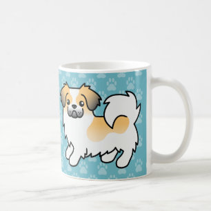 Taza De Café Perro de dibujos animados tibetano spaniel parti-c