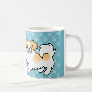 Taza De Café Perro de dibujos animados tibetano spaniel parti-c