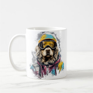 Taza De Café Perro de esquí en gafas de esquí 6