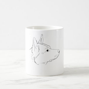 Taza De Café Perro de ganado australiano Arte de línea Id
