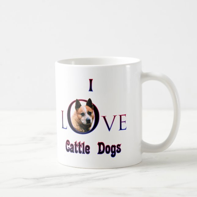 Taza De Café Perro de ganado australiano que amo (Derecha)