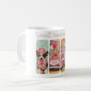 Taza De Café Perro de ganado australiano y camión de San Valent