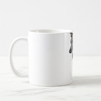 Taza De Café Perro de Greyhound italiano en tu bolsillo delante