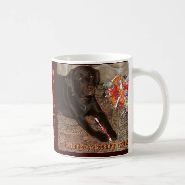 Taza De Café Perro de Halloween con dulce (Derecha)