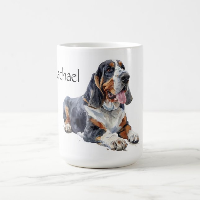 Taza De Café Perro de Hound personalizado (Centro)