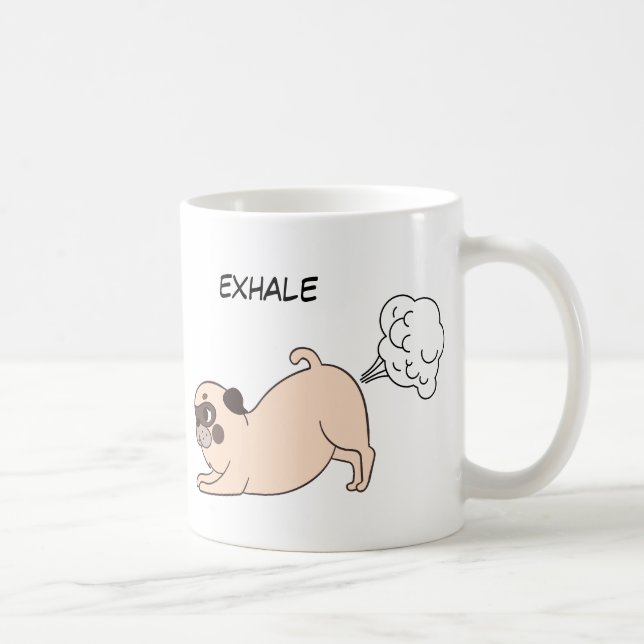 Taza De Café Perro de inhalación divertida (Derecha)