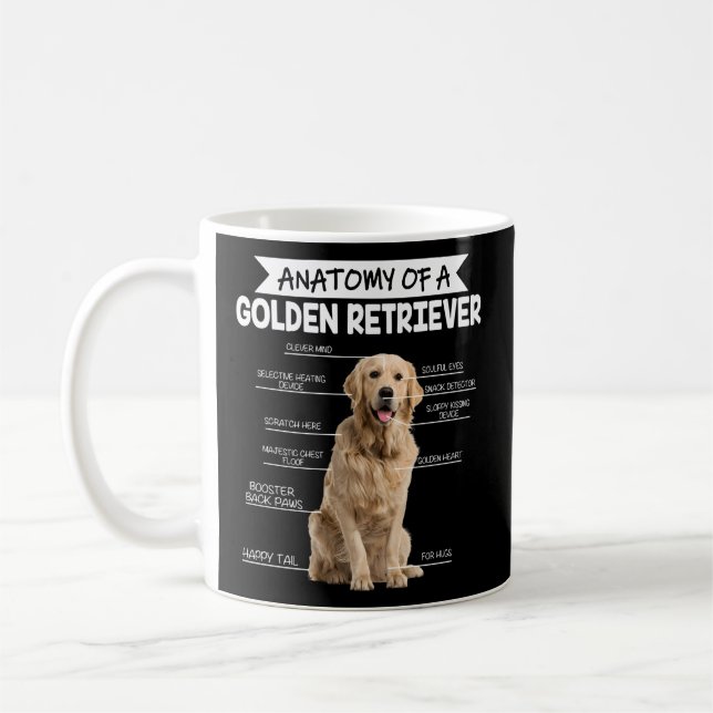 Taza De Café Perro de la anatomía del Golden Retriever (Izquierda)