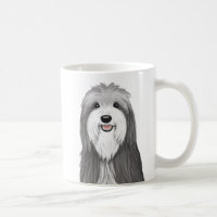 Perro de la caricatura de Collie con barba