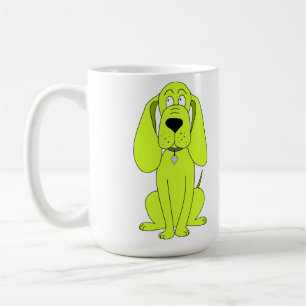 Taza De Café Perro de la verde lima. Historieta linda del perro