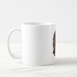 Taza De Café Perro de lealtad Basset Hound Bandera americana Es
