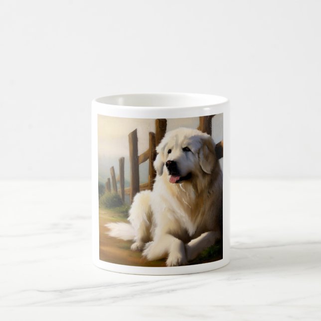 Taza De Café Perro de los grandes Pirineos (Centro)