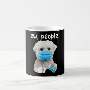 Taza De Café Perro De Malta Ojo De Personas Con Una Máscara De