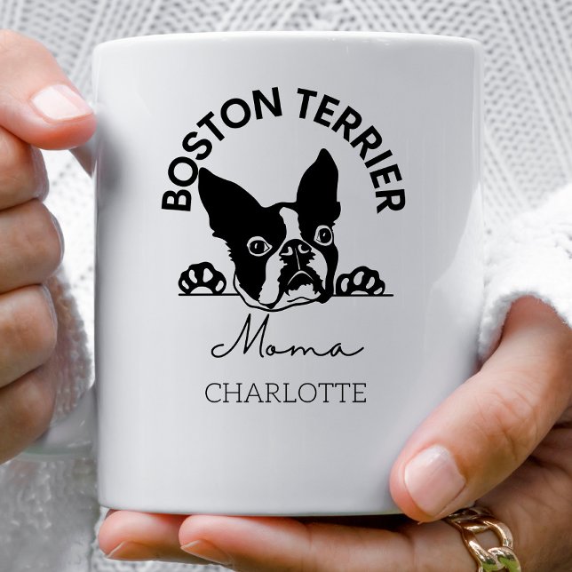Taza De Café Perro de mamá del Terrier de Boston (Subido por el creador)